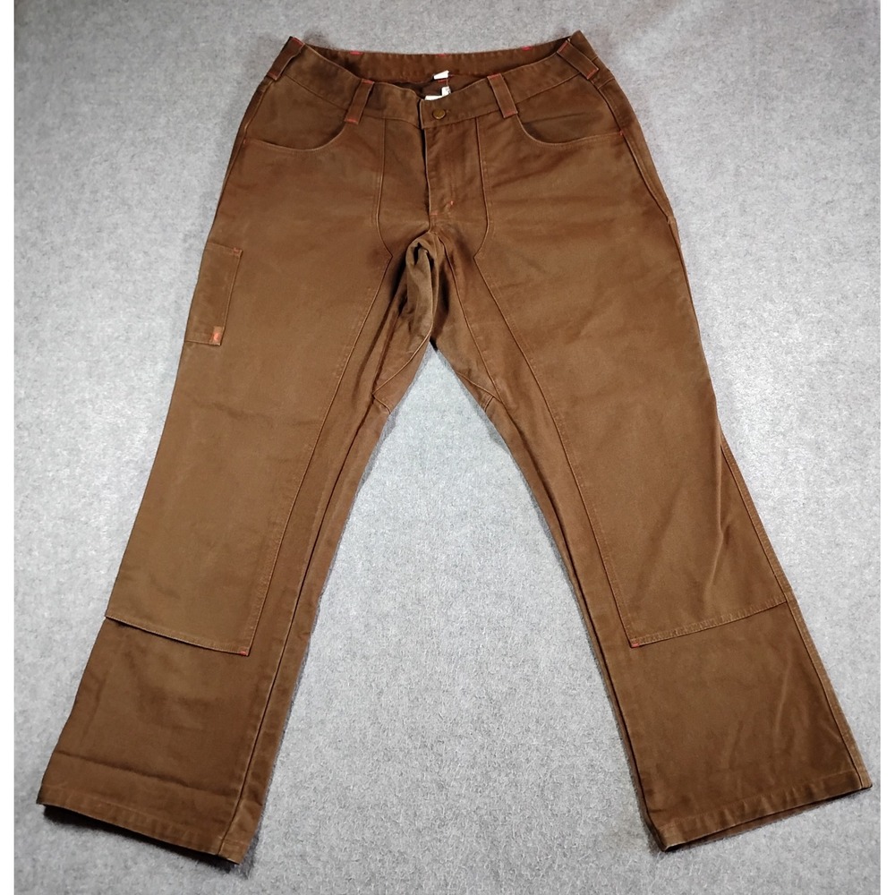 Red Ants Pants Brown Canvas Double Knee Work Pants Womens 34x31 Curvy Cut USA